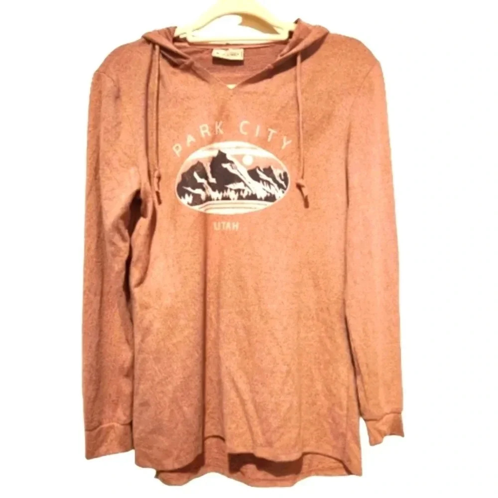 Park City Utah by Lone Rock Clothing dusty pink hoodie Size Large